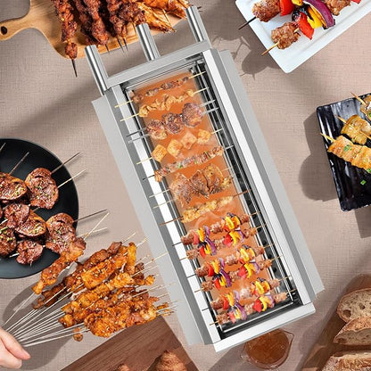 Barbecue Grill, Stainless Steel Portable Charcoal Grill, Small BBQ Grill for Outdoor Cooking Camping Hiking Picnics Tailgating Backpacking