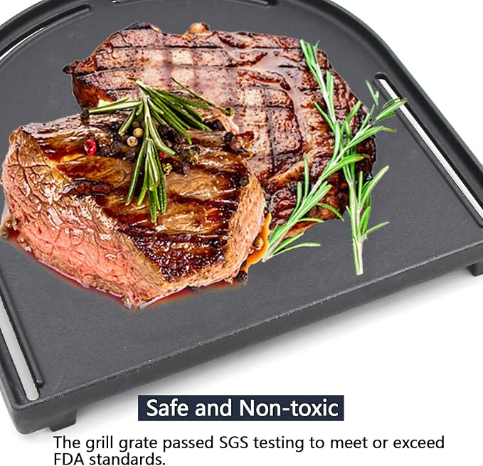 Hongso Matte Cast Iron Griddle for Coleman Roadtrip Swaptop Grill, Parts for Coleman Road Trip 285 225, Flat Half Grill Griddle Pan of Coleman Roadtrip Grill Accessories, 12 13/16" x 12 5/16", 1-pk
