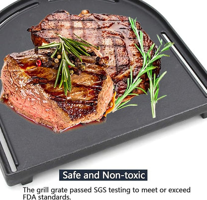 Hongso Matte Cast Iron Griddle for Coleman Roadtrip Swaptop Grill, Parts for Coleman Road Trip 285 225, Flat Half Grill Griddle Pan of Coleman Roadtrip Grill Accessories, 12 13/16" x 12 5/16", 1-pk