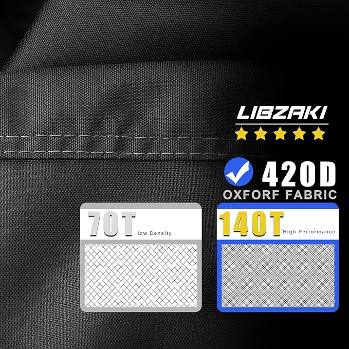 LIBZAKI Grill Cover 420D Waterproof, Weather Resistant, Rip-Proof, Anti-UV, Fade Resistant,Gas Grill Cover for Weber,Char Broil,Nexgrill Grills, etc.58 inches-Gray