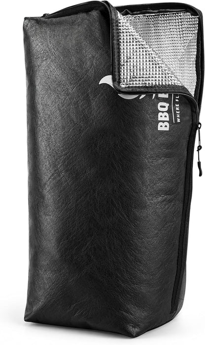 Portable Insulated BBQ Blanket for Resting Meat with Wide Mouth & Zipper – Multi-Layer Leakproof BBQ Resting Bag for Smoking, Grilling, Pulled Pork Shoulders, Steaks, Briskets, Beef, Turkey