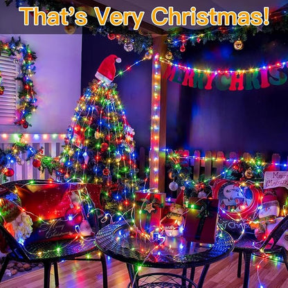 Ollny Outdoor Christmas Lights 1000LED 328FT, Multicolor Fairy Lights IP67 Waterproof, Plug in String Light with Remote 8 Modes Timer, Xmas Light for Outside Indoor House Tree Decorations