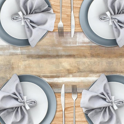 Brown Grey Table Runners Modern Art Farmhouse Linen Table Runners Dresser Scarves Retro Rustic Style for Party Kitchen Dining Table Coffee Holiday Party Decor (13"x 36")