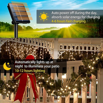 SyouHome 4 Pack Solar String Lights Outdoor, 400 LED Extra-Long 156Ft Solar Lights Outdoor with 8 Lighting Modes, IP65 Waterproof for Garden, Patio, Xmas, Balcony, Tree, Wedding, Party Decor (Warm)