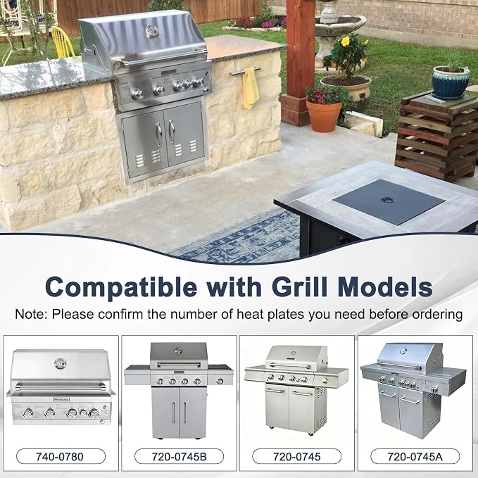 Criditpid Grill Parts for Kitchenaid 740-0780 720-0745B 720-0745 720-0745A, Grill Grates & Grill Burners & Igniters & Flame Tamer for Kitchenaid 740-0780 4-Burner Built-in Propane Gas Grill