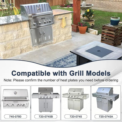 Criditpid Grill Parts for Kitchenaid 740-0780 720-0745B 720-0745 720-0745A, Grill Grates & Grill Burners & Igniters & Flame Tamer for Kitchenaid 740-0780 4-Burner Built-in Propane Gas Grill