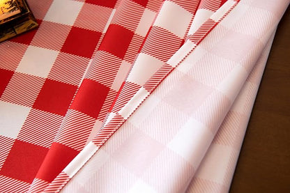 Waterproof Plaid Tablecloth Fabric - Square 25x25 Inch Classic Gingham Checker Buffalo Table Cover for BBQs, Parties