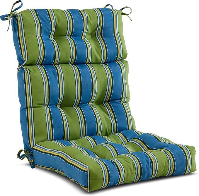 Greendale Home Fashions Belize Stripe 44'' x 22'' Outdoor High Back Chair Cushion