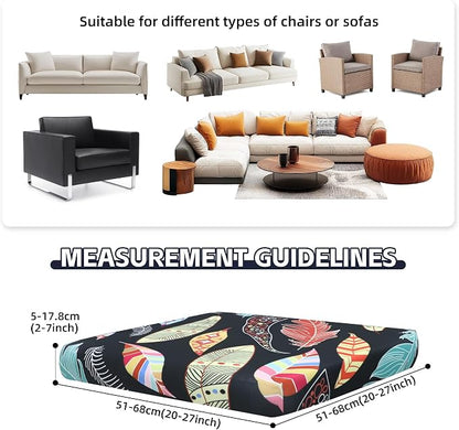 8Pcs Patio Cushion Covers, Outdoor Stretch Cushion Covers, Washable | Stretch Fit, Replacement, Washable and Reusable Furniture Protectors, Fits most patio furniture cushion covers, Cover Only