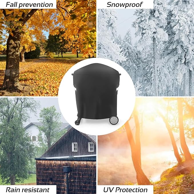 7113 Grill Cover Compatible with Weber Q100 Q120 Q1000 Q1200 Q200 Q220 Q2000 Q2200 Q2400, Heavy Duty 600D UV Resistant Weatherproof BBQ Cover for Weber Q 100/200 Series Portable Tabletop Grills