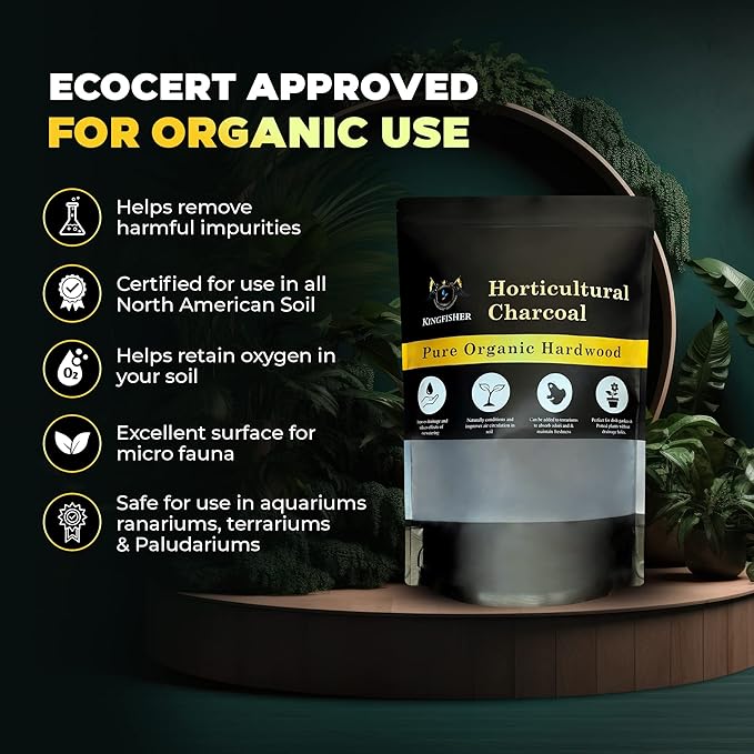 Organic Horticultural Charcoal & Terrarium Charcoal | Charcoal for Plants | Pure Hardwood Charcoal for Planting and Gardening | Organic Canadian Maple Biochar