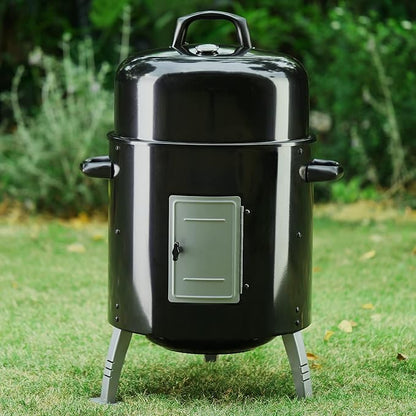 Captiva Designs 17-Inch Outdoor Vertical Smoker, Wood Chunks Smoker with Thermometer for Outdoor Cooking,Grilling,Picnic,Camping and Party