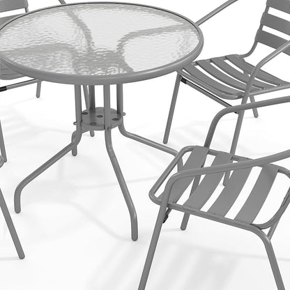 Flash Furniture 31.5 in Aluminum Round Table, Silver | Durable Construction, Commercial Use