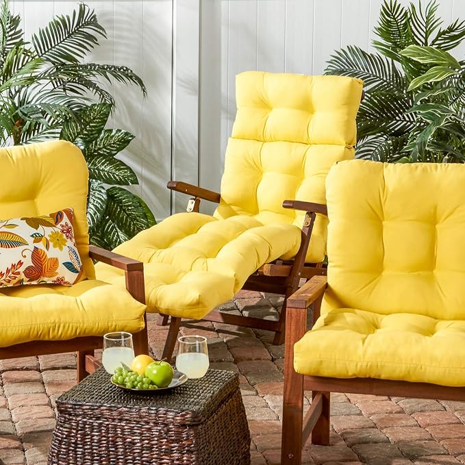 Greendale Home Fashions 72 x 22-inch Outdoor Chaise Lounge Cushion, Sunburst
