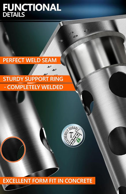 4smile In-ground umbrella base - In Ground umbrella holder, stainless steel - Parasol stand outdoor base, high load capacity and durable quality