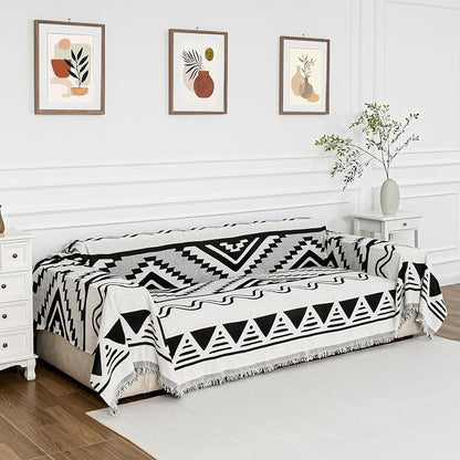 MYSKY HOME Couch Cover for Sectional Sofa Set Boho Geometric Furniture Sofa Cover Washable for Dog Cat Pets Couch Cover 3 Seat Sofa Chenille Couch Protector Multi-Use Couch Covers Blanket,71" X134"