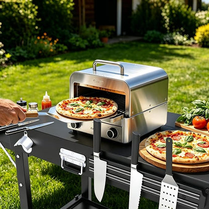 Portable Grill Table for Blackstone Griddle, Outdoor Grill Cart with Wheels, Griddle Stand Fit 17 Inch 22 Inch Ninja Griddle, Folding Table with Caddy for Outside Patio, Kitchen Cooking Prep Table
