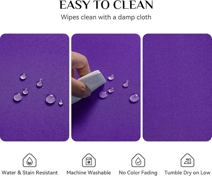 Softalker Square Tablecloth, Waterproof Table Cloths Wrinkle Free Fabric Washable Polyester Table Cover for Dining Tables Party Outdoor Camping Parties Buffet - 54 x 54 inch,Purple