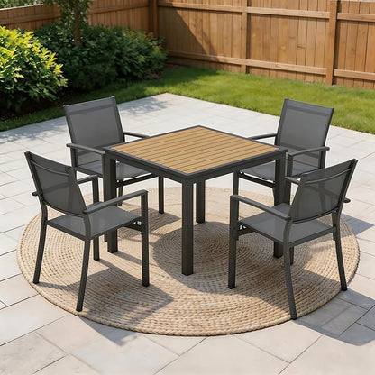 Heavy-Duty Metal Patio Chairs Set of 6, Outdoor Patio Chairs with Breathable Quick-Drying Textilene, Outdoor Chair with 110° Ergonomic High Backrest for Porch, Patio, Garden, Deck, Backyard