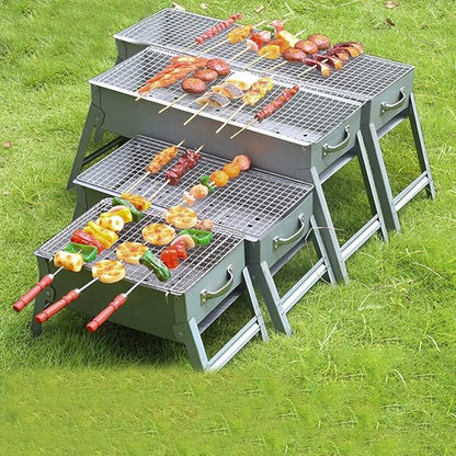 Portable Charcoal Small Grill, Portable BBQ Charcoal Grill for Fun, Small Capacitor Plug and Play ARITONI (Color: /Gray, Size: 50cm) (/Gray 60cm)