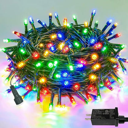 75.8FT 200 LED Extendable Multicolor Christmas String Lights Indoor Outdoor | Green Wire Ultra-bright,8 Modes, Timer and Memory Function, UL Certified Fairy Twinkle Lights Waterproof for Xmas Tree Decor