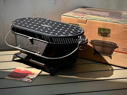 Portable Charcoal Grill Stove,Cast Iron Tabletop BBQ Grill 2 Heights cast iron hibachi,for 2-4 People,for Outdoor, Camping,Picnic,Backyard,Patio