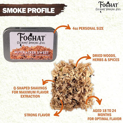 Cocktail Smoker Wood Chips - 4oz Walnut, Pecan & Cinnamon Shavings for Smoker, Whiskey Drink Infuser Kit - Culinary Wood Smoking Chips for Hand Held Food Smoke Gun & Bourbon Drink Glass Smokers