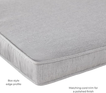 Indoor/Outdoor Chair Pads in Sunbrella Fabric – 17''x17'' Patio Seat Cushions with Foam Insert, Removable Reversible Cover & Ties for Patio Dining Chairs – Set of 2 or 4, Canvas Granite