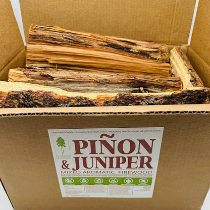 Piñon & Juniper Aromatic Firewood Box, Approximately 11 Pounds (.5 Cubic Feet), Logs Measure Between 8-14 Inches