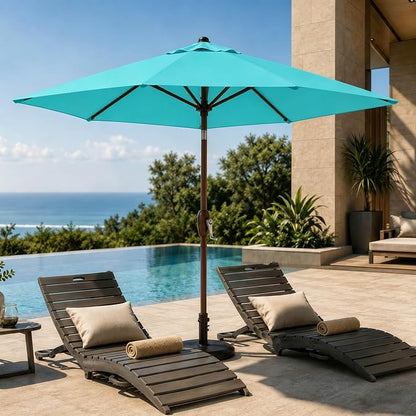 7.5ft Patio Umbrella, Outdoor Table Market Umbrella with Smooth Crank Lift, 6 Windproof Fiberglass Ribs, UPF50+ UV Protection for Deck, Pool, Garden and Backyard