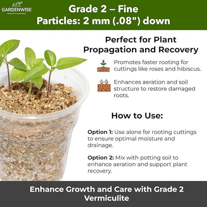 Organic Fine Vermiculite for Indoor Gardening Plants and Mushrooms – Enhances Soil Aeration, Seed Germination, Rooting Cuttings – Small Packages and Bulk (Vermiculite Grade 2 – Fine, 30 quarts)