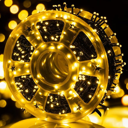 Dazzle Bright Outdoor Christmas String Lights, 1000 LED 328 FT Plug in Fairy Light with Remote Control 8 Modes & Timer, Waterproof Decoration for Home Garden Yard Xmas Wedding, Warm White (Pack of 2)