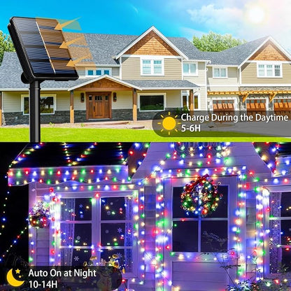 SyouHome 800 LED 264ft Solar String Lights Outdoor, 4 Pack, Multicolor | 8 Lighting Modes, Auto On/Off, Waterproof Solar Fairy Lights, Twinkle Lights for Garden Tree Wedding Party Christmas