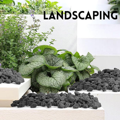 GasSaf 10 Pounds Black Lava Rocks for Fire Pit, Fireplace, Gas Fire Tables, Gas Log Set, Decorative Landscaping Rocks for Indoor and Outdoor (0.8-1.2 Inch)