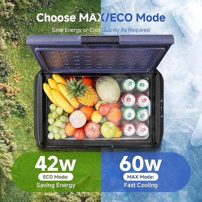 BODEGA 12v Car Refrigerator, 63QT(60L) IPX4 Waterproof Electric Cooler, APP Control Car Fridge with 12/24V DC 110-240V AC, -4℉~68℉, Portable Freezer for Truck Van RV Camping, Travel,Home