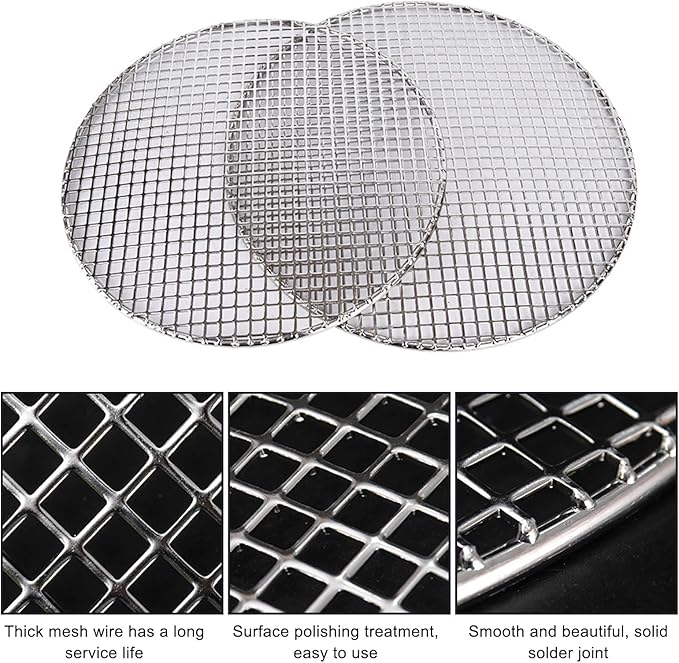 Eagles Round Grill Grates, 11.6" Heavyweight Cooking Rack Round BBQ Mesh 304 Stainless Steel Barbecue Grilling Grate Cross Wire Steaming Cooling Barbecue Rack/Carbon Baking Net/Grill/Pan Grate