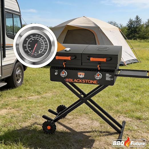 Grill Thermometer for Blackstone Tailgater 1555, BBQ Temperature Gauge for Blackstone 1555 Tailgater Griddle and Grill Combo, Replacement Part for 1550 On the Go Tailgator Grill Griddle