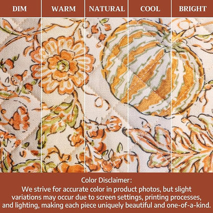 Maison d' Hermine Pot Holders 100% Cotton Potholders (8" x 8", Pack of 1) | Heat Resistant Hot Pads with Loop BBQ Cooking Baking Hotel Kitchen Handling Hot Pans Thanksgiving Christmas - Pumpkin Spice