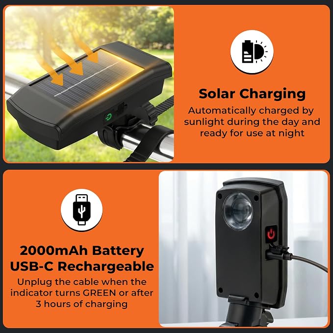 Griddle Buddy Night Chef Pro Outdoor Grill Light - Solar & USB-C Rechargeable LED BBQ Light Auto On/Off Tilt Sensor, Universal Mount, Weatherproof Grill Accessory for Blackstone, Weber & Most Grills