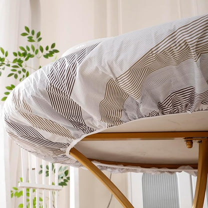 Walrus Round Vinyl Fitted Tablecloth with Flannel Backing Elastic Edge Design Table Cover Waterproof Oil-Proof PVC Table Cloth Stain-Resistant Best for 37"-44" Round