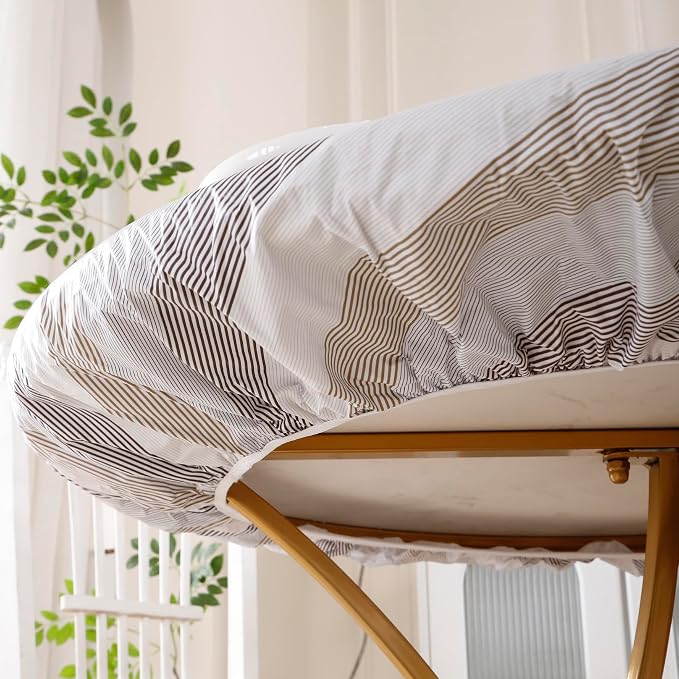 Walrus Round Vinyl Fitted Tablecloth with Flannel Backing Elastic Edge Design Table Cover Waterproof Oil-Proof PVC Table Cloth Stain-Resistant Best for 57"-66" Round