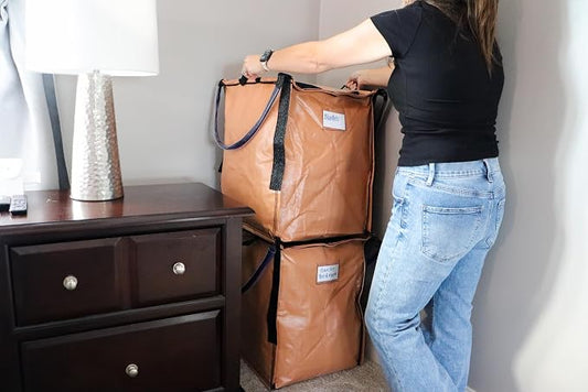DURASACK 22-Gallon Zipper Top Heavy Duty Storage Tote Bags, Terracotta