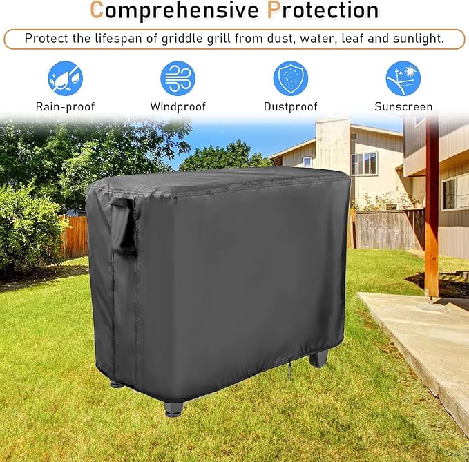 Prep Table Cover for Outdoor Bar Table, 72inch Outdoor BBQ Cart Cover Bar Tool Cart Covers Cooler Covers - 72"L×29"W×43"H, Black