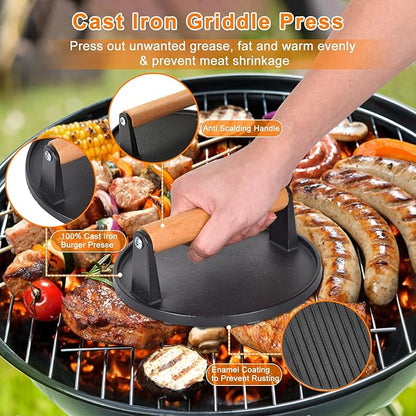 Griddle Accessories Kit, 24Pcs Grilling Accessories Set for Blackstone and Camp Chef, Flat Top Griddle Accessories Set with Scraper, Enlarged Spatulas, Basting Cover for BBQ