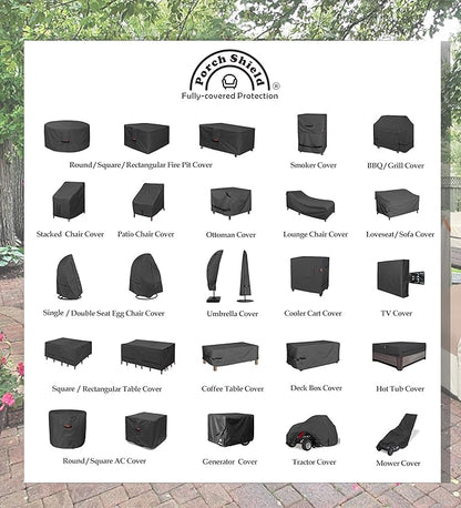 Porch Shield 40 Inch Electric Smoker Cover for Masterbuilt Smoker, Waterproof Heavy Duty Outdoor Smoker Grill Covers 26W x 23D x 43H inch, Black