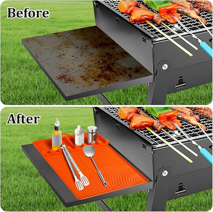 Birthday Gifts for Men Dad Husband, Silicone Griddle Tool Mat Compatible with Blackstone, Silicone Griddle Tools with Drip Pad, Spatula Mat for Outdoor Grill, BBQ, Cooking
