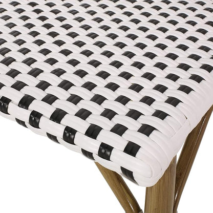 Christopher Knight Home Philomena Outdoor French Bistro Chair (Set of 4), Black + White + Bamboo Print Finish