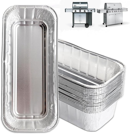 6498 Grease Drip Pan Liners for Weber Genesis II & Summit Series Genesis II 400 & 600, Summit 400/600 Series Grills Parts, 6417 Aluminum Foil Pans for Weber 28"/36" SmokeFire EX4/EX6/EPX6, 30 Packs