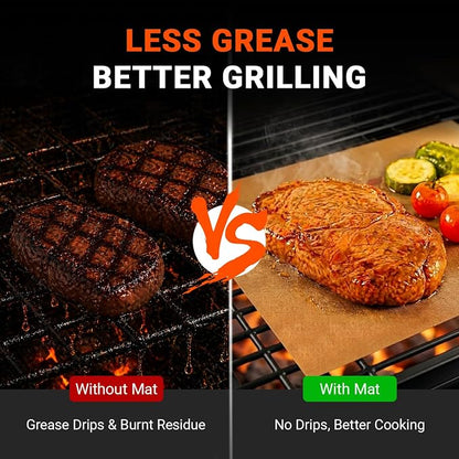 Grill Mats Roll with Cutter, Grill Mats for Outdoor Grill 15.75 x 100 Inch | Reusable Nonstick Mat for Gas Grills, Oven Liners, Outdoor BBQ, Baking Mats, and Easy Cleanup, Copper