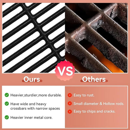 17inch Grill Grates for Nexgrill 6 Burner 720-0896 720-0896B 720-0896E 720-0898 720-0896X 720-0896C 720-0896CP 720-0898A , Cast Iron Cooking Grids for Homedepot Nexgrill 6-Burner Deluxe 720-0896,3Pack